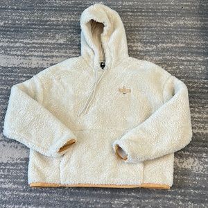 Nike Cream Sherpa Cropped Hoodie Size Medium